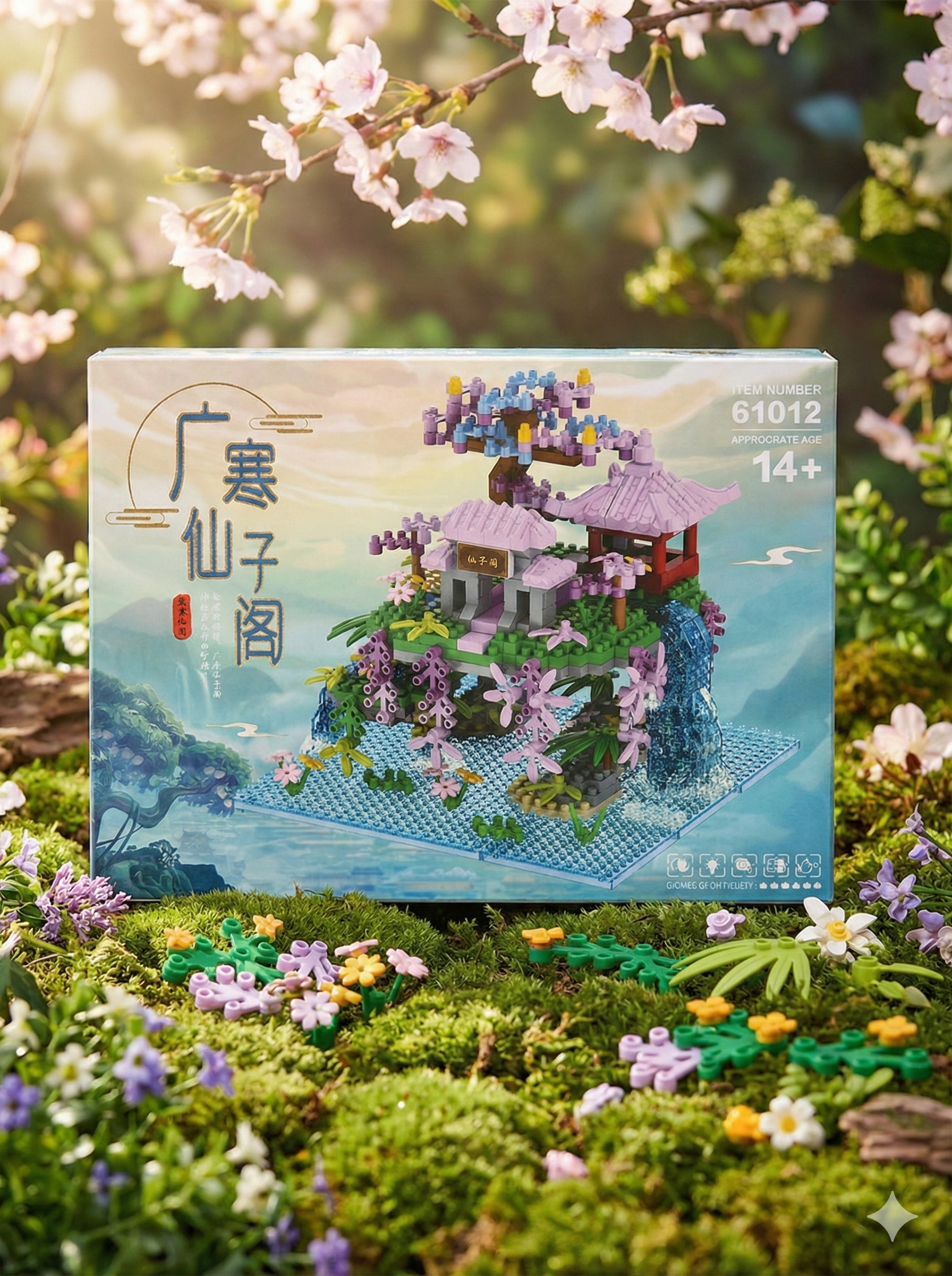 Wisteria Waterfall Fairy Pavilion Building Blocks Set