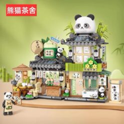 The Cozy Panda Bamboo Teahouse Building Blocks Set (860 pcs)