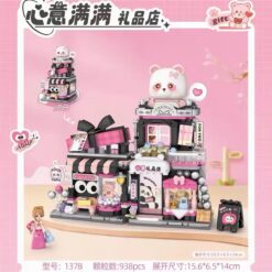 Kawaii Pink Panda Gift Shop Building Brick Set - (938 pcs)